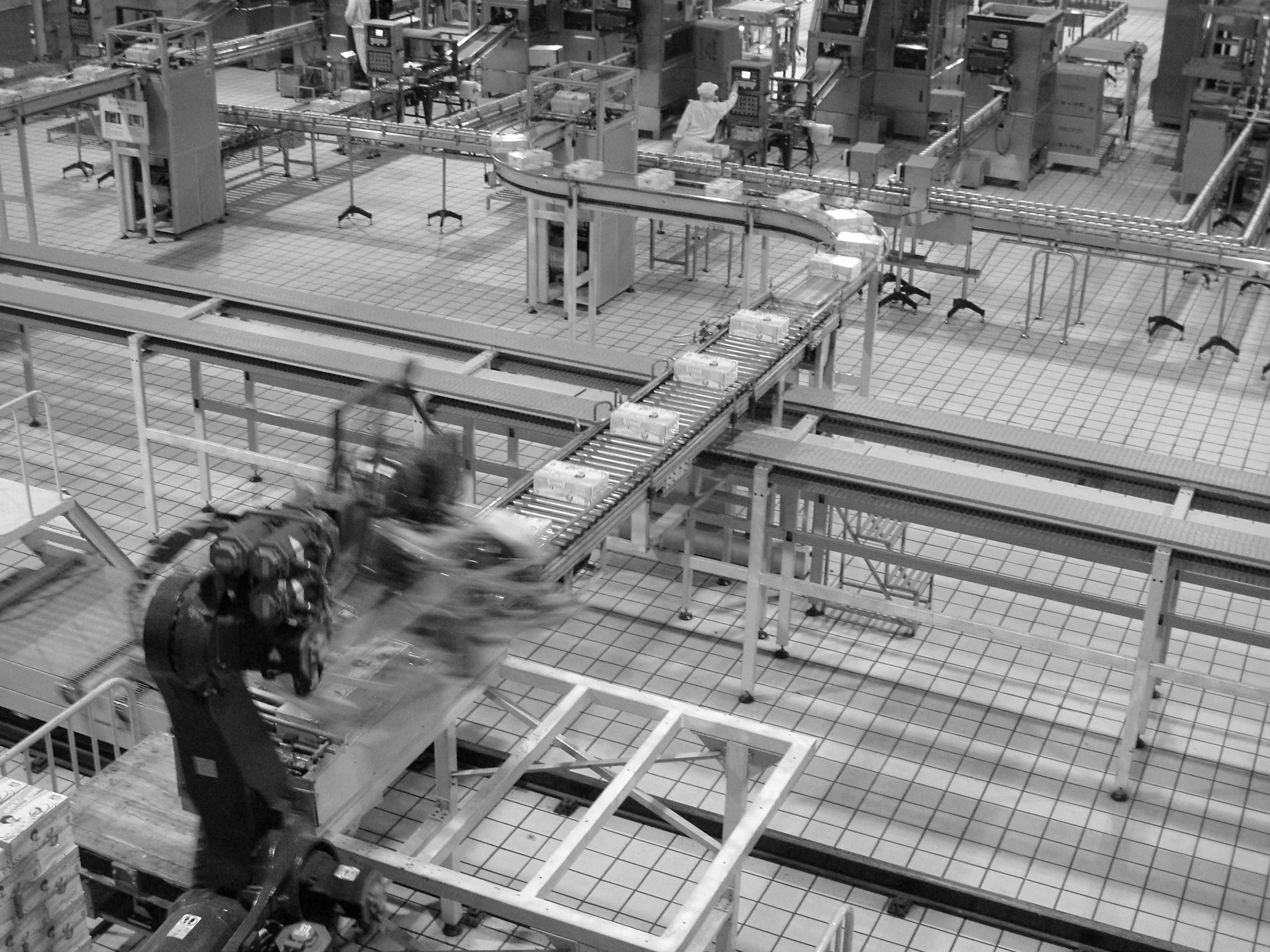 Automated robots at work in a factory in China