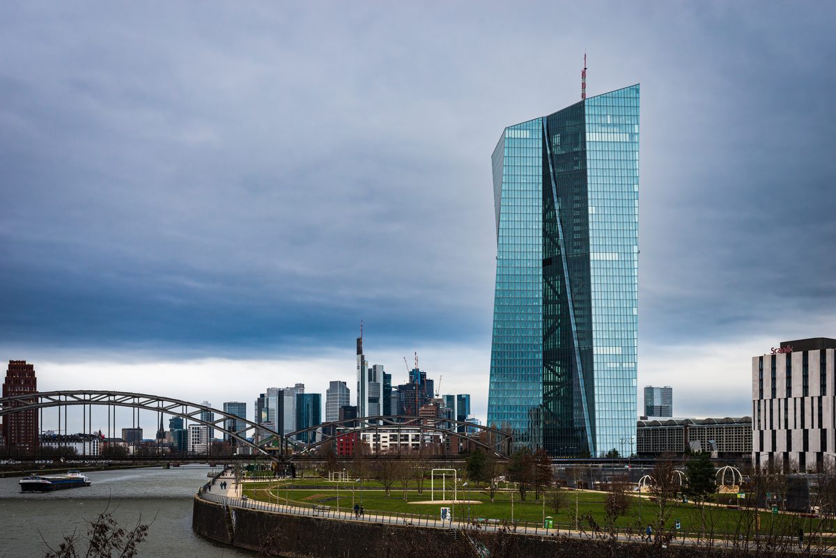 The European Central Bank headquarters in Frankfurt, photographed in February 2023
