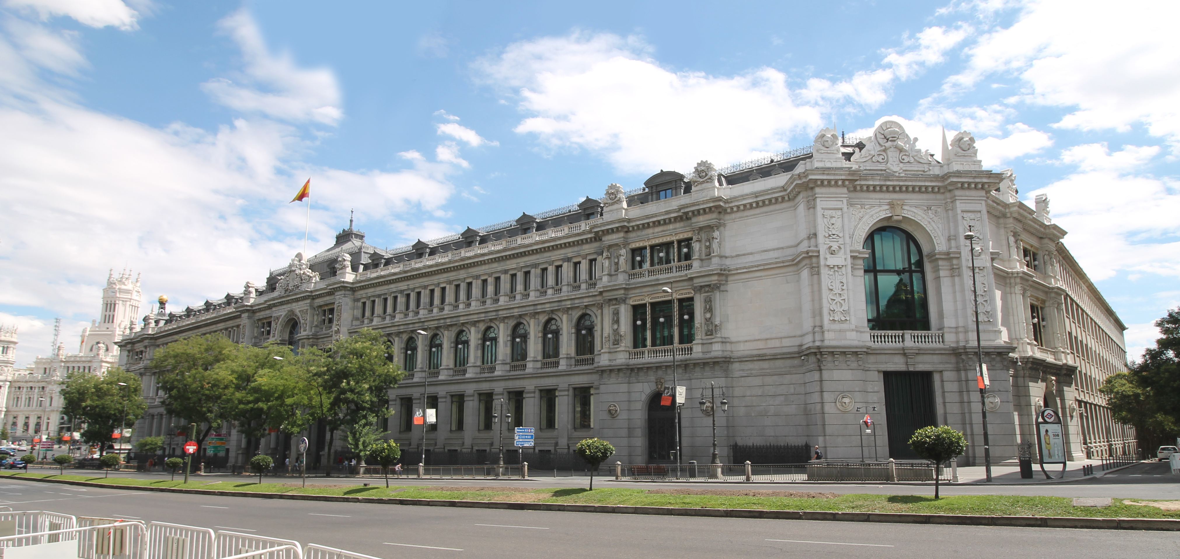 The Bank of Spain headquarters in Madrid, seen from Calle de Alcalá