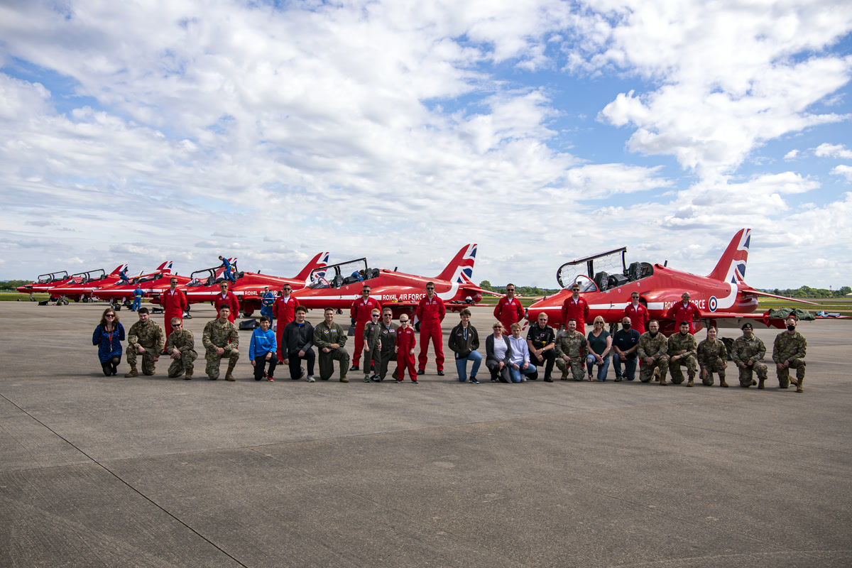 Red Arrows aircraft refuel at RAF Fairford, June 2021