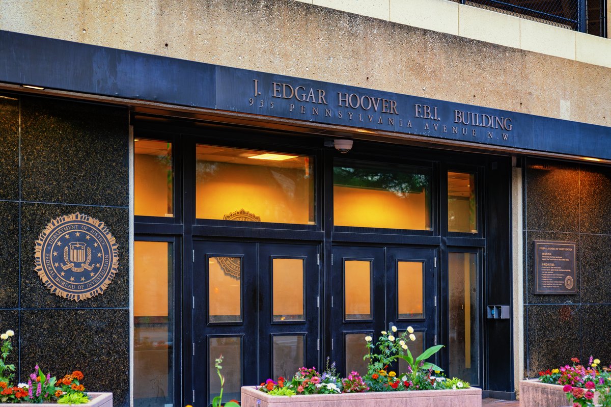 The J. Edgar Hoover Building, headquarters of the Federal Bureau of Investigation, in Washington, D.C., photographed in May 2024